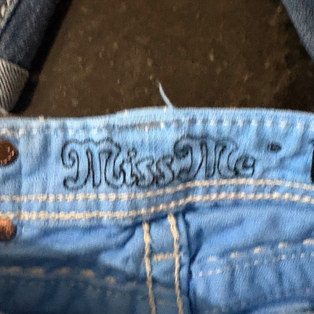 Girls Miss Me Jeans Shorts Low Rise Blue Floral Flap Denim Kids 10 - Picture 11 of 15